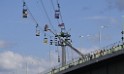 Koelner Seilbahn Gondel blieb haengen Koeln Linksrheinisch P310